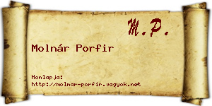 Molnár Porfir névjegykártya